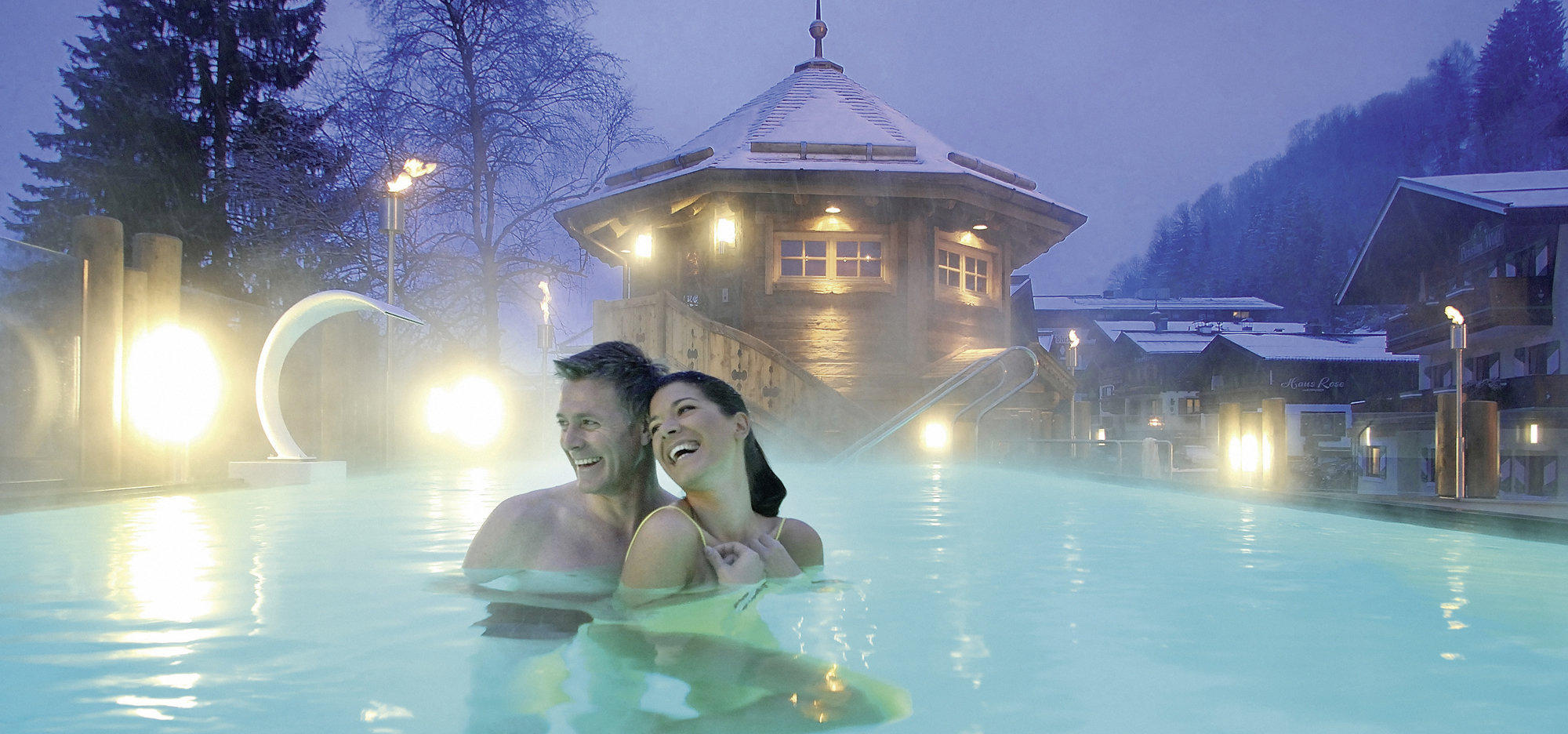 Outdoor Pool inklusive im Winterurlaub im Stammhaus Hinterglemm